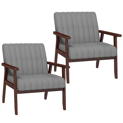 Modern Accent Chairs Set Of 2 Upholstered Armchairs