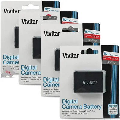 4x Vivitar Lp E10 Replacement Battery For Canon T7 T6 T5 T100 4000d 3000d 2000d
