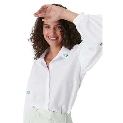 Women Regular Fit Basic Shirt Collar Woven Shirt