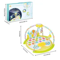 Baby Gym Playmat, Kids Musical Piano Crawling Play Mat with Star Projector and Hanging Toys & Piano