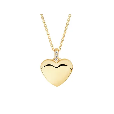 Diamond Accent Heart Locket In 10kt Yellow Gold
