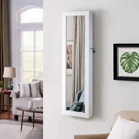 Lexi White Wall-mounted Jewelry Mirror Cabinet