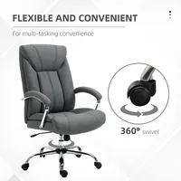 High Back Swivel Home Office Chair Adjustable Height, Grey