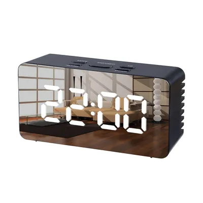 Creative Digital Mirror Alarm Clocks Support Usb Charger And Batteries Power Supply