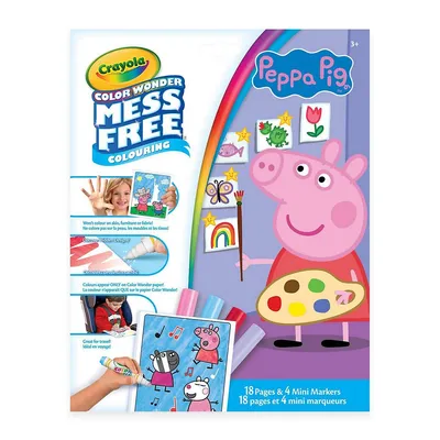 Peppa Pig Color Wonder Mess Free Coloring - 18 Pages And 4 Markers