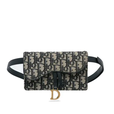Pre-loved Dior Oblique Saddle Belt Bag