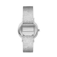 Ladies Lc07239.330 3 Hand Silver Watch With A Silver Mesh Band And A White Dial