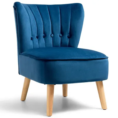 Armless Accent Chair Tufted Velvet Leisure Chair Single Sofa Upholstered