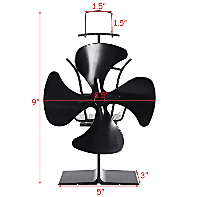 Costway Stove Fan 5 Blades Fuel Saving Heat Powered Wood Burner Fireplace  Eco | Southcentre Mall