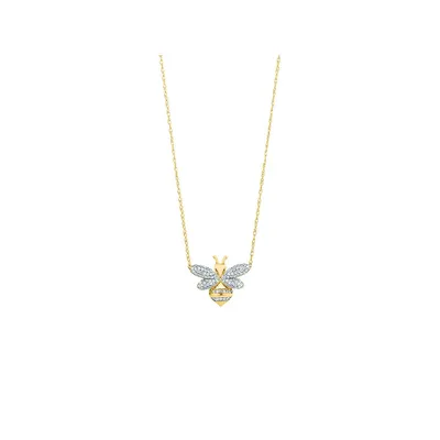 Bee Pendant With 0.16 Carat Tw Diamonds In 10kt Yellow Gold