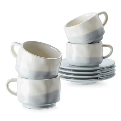 Ceramic Coffee Mugs With Handles, Microwavable, Set Of 4