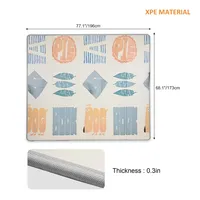 Foldable Baby Playmat, 77" X 68" Double Sided Extra Large Kids Floor Mat Crawling Mat