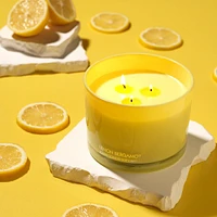 Luxury Lemon Bergamot Candle Gift Set, 3 Wick Decorated Home Candles