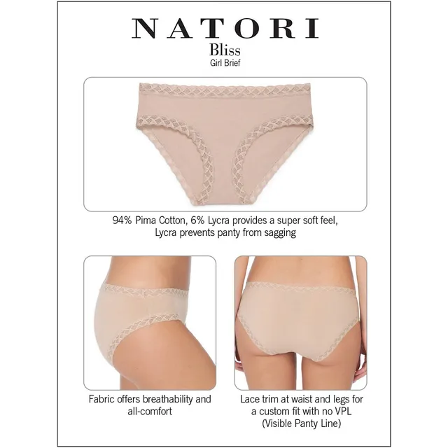 Buy Natori Women's Bliss Cotton French Cut Panty, Café, Medium at
