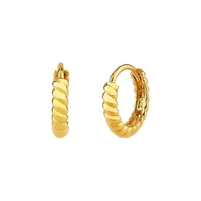 10k Gold Twist Huggie Earrings