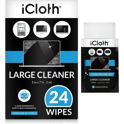 Large Lens And Screen Cleaner Pro-grade Individually Wrapped Wet Wipes, 1 Wipe Cleans A Lcd Monitor, Laptop, Or Flat Screen Hdtv, Box Of 24