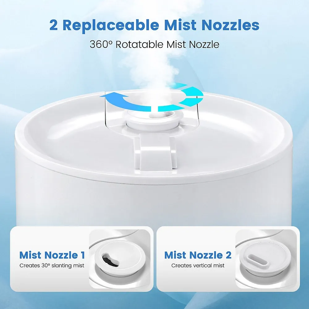 Costway 3.5L Quiet Top Fill Air Humidifier w/ 3-Level Mist Timer Sleep Mode for Bedroom - White