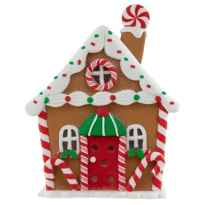 5.25" Led Lighted Gingerbread Candy House Christmas Decoration
