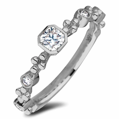 10k White Gold 0.36 Cttw Canadian Diamond Stackable Ring