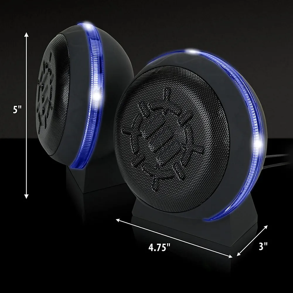 Enhance Gaming Sl2 Usb Gaming Speakers For Pc With Led Blue Light, 3.5Mm  Wired Connection And In-Line Volume Control | Kingsway Mall