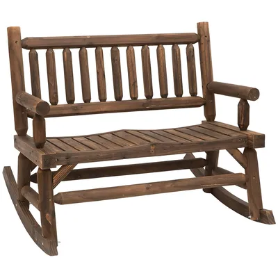 2-person Outdoor Rocking Chair Wood Patio Rocker