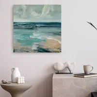 Blue/turquoise Modern Abstract Seascape Canvas Wall Art