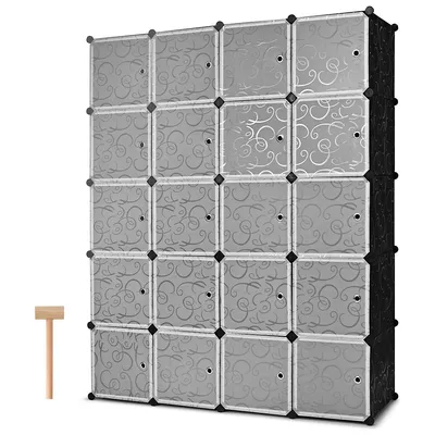 Diy Cube Portable Closet Storage Organizer Clothes Wardrobe Cabinet W/doors