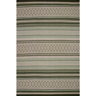 Dhurrie Bliss Green Reversible Cotton Area Rug