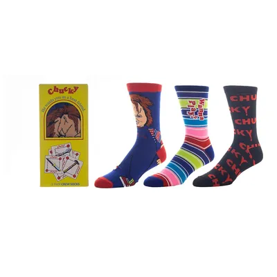 Child's Play Chucky 3 Pair Adult Animigos Crew Socks