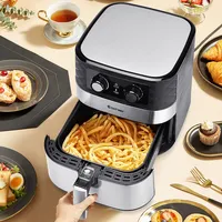 5.3 Qt Electric Hot Air Fryer 1700w Stainless Steel Non-stick Fry Basket