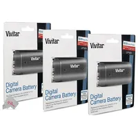Three Packs Vivitar Replacement Battery For Canon Lp-e6