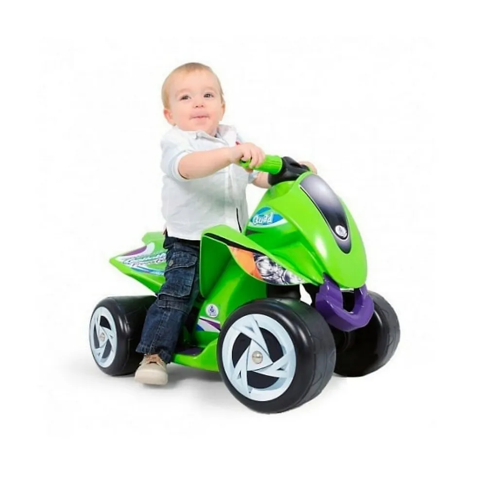 Certified INJUSA Goliath Quad 6-in-1 Edition Push-car/Rocker/Ride-on w/ Handle & Removable Guards Perfect Gift for Infants & Toddlers