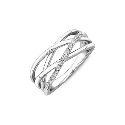 Ring With 0.10 Carat Tw Of Diamonds In Sterling Silver