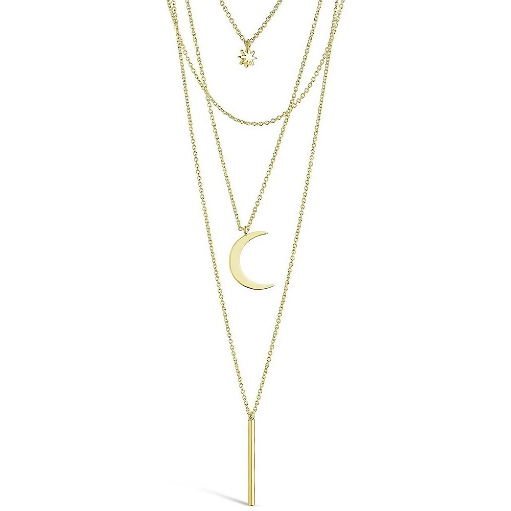 Crescent & Bar Multi Layer Necklace