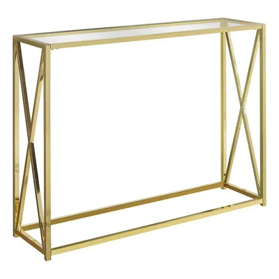 Accent Table 42" Long / Metal With Tempered Glass