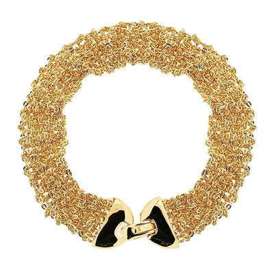 18kt Gold Multi Diamond Cut Strand Bracelet