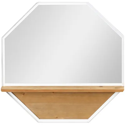 Octagon Wall Mirror With Shelf Mirror For Living Room