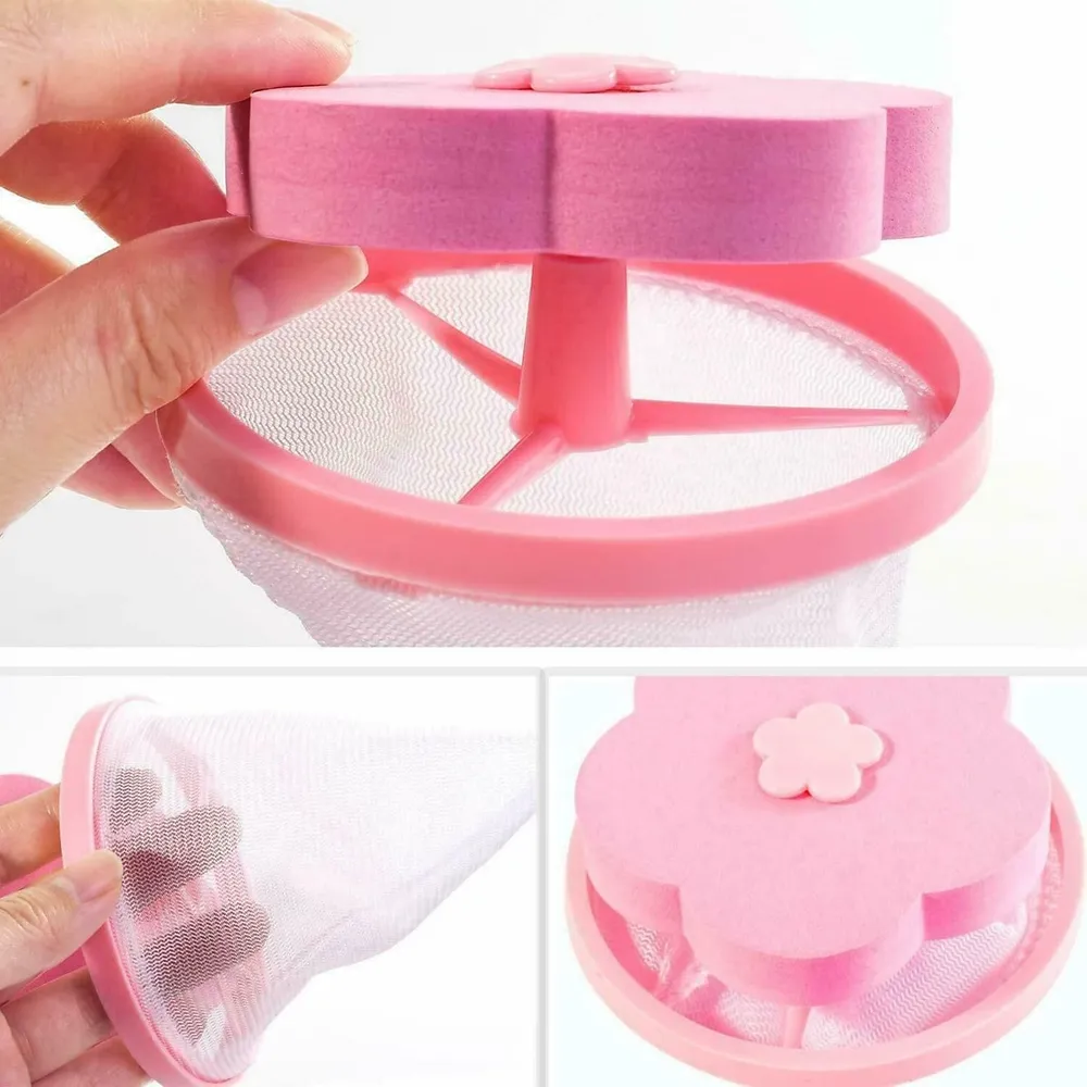 Daisy Laundry Hair Catcher / Washing Machine Lint Catcher - Pink