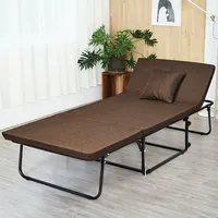 Folding Sleeper Bed Ottoman Lounge Chair W/6 Position Adjustment