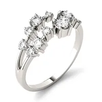 14k White Gold Moissanite Galaxy Fashion Ring, 0.50cttw Dew