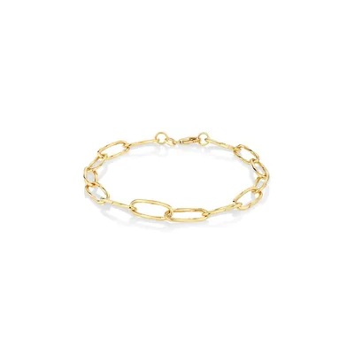 Diamond Cut Oval Twist Link Bracelet In 10kt Yellow Gold