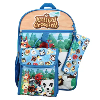 Animal Crossing Characters 5 Piece 16" Backpack Set