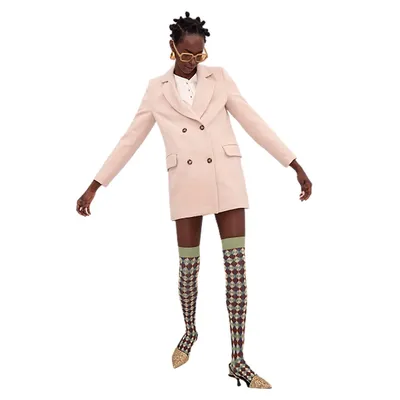 Double Breasted Blazer Long Wool Jacket