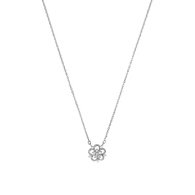 Chain With Pendant For Women, Silver 925 | Flower