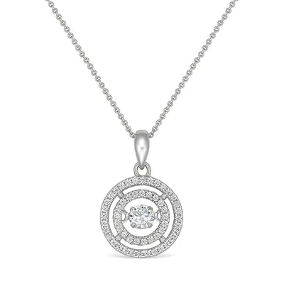 Sterling Silver 18" Dancing Stone Pendant Necklace