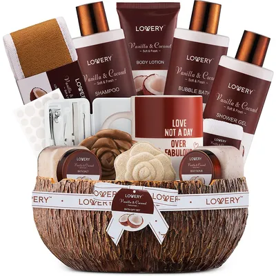 Mens Gift Set - Coconut Bath Gift Set & Shower Gift Basket - Personal Self Care Kit With Ash Tray