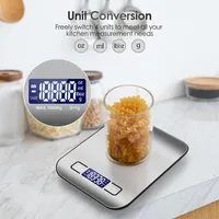Kitchen Scale Digital Food Scale 22Lbs Baking Gram Scale in Ultra Refined Stainless Steel(4 Units: g/lb/oz/ml)