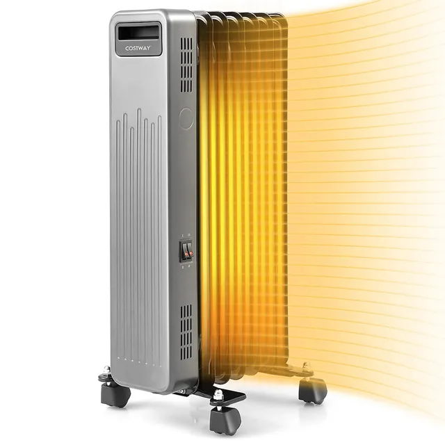 Costway 1500w Oil-filled Radiator Heater Portable Electric Space Heater 3  Heat Settings | Square One