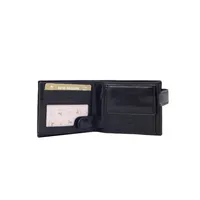 Trifold Leather Wallet With Snap Closure Rfid Protected