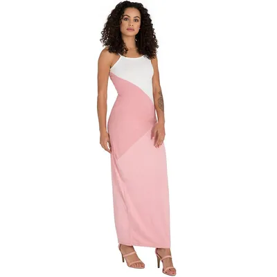 Curvy Colorblocked Spaghetti Strap Maxi Dress